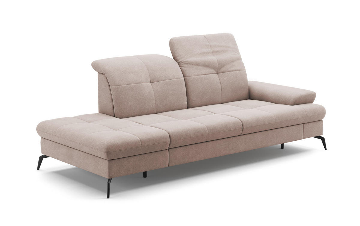 RÉCAMIERE in Flachgewebe Greige  - Greige/Schwarz, Konventionell, Textil/Metall (231/90/122cm) - Sit & More
