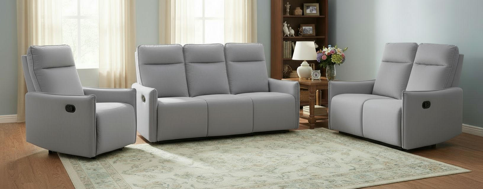 SJEDEĆA GARNITURA tekstil tamno siva - tamno siva, Konvencionalno, tekstil/metal (72/102/88cm) - P & B