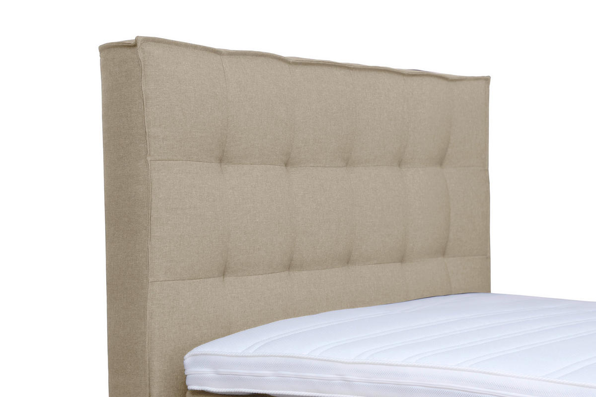 BOXSPRINGBETT 120/200 cm  in Beige  - Chromfarben/Beige, Konventionell, Kunststoff/Textil (120/200cm) - Boxxx
