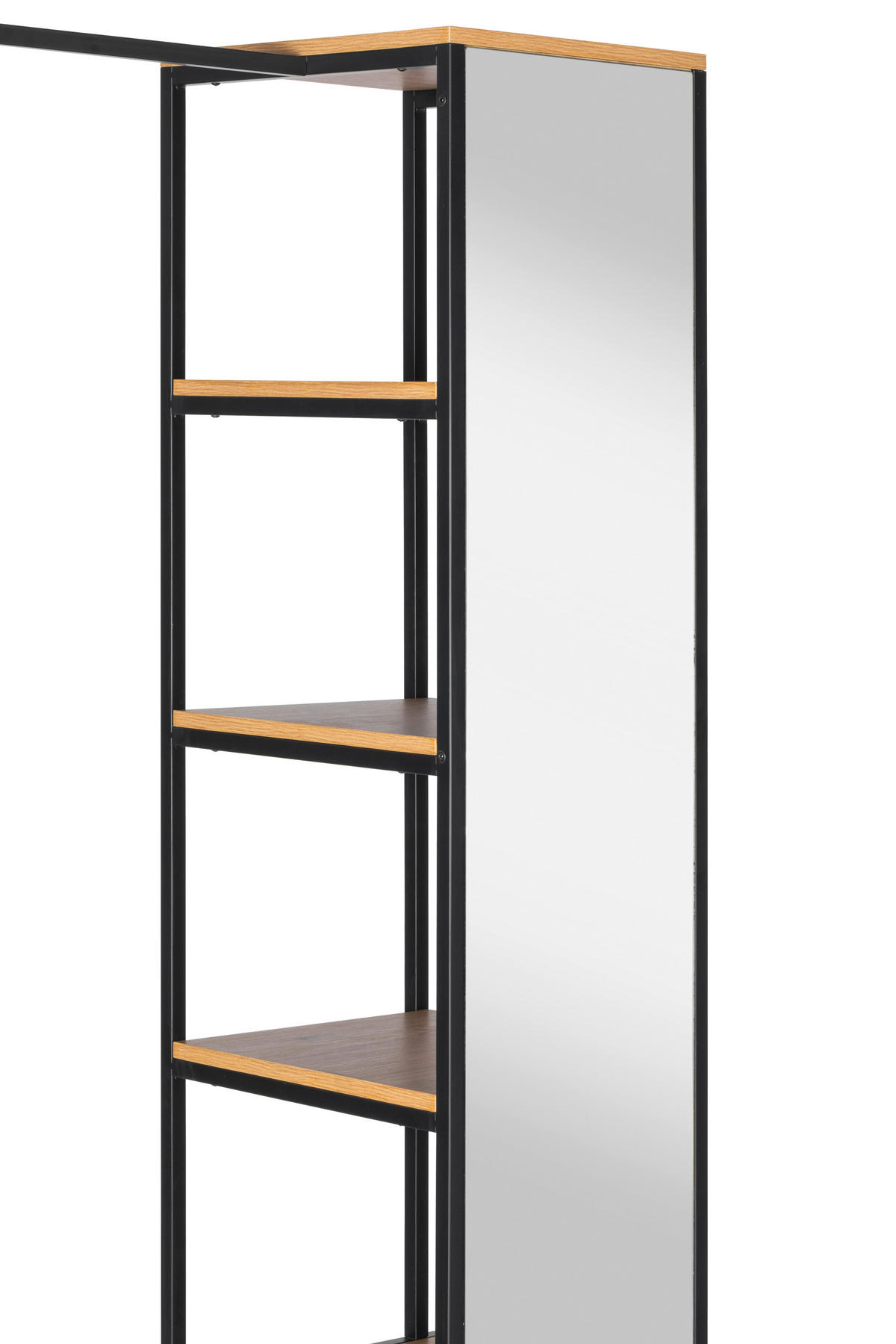 PŘEDSÍŇOVÁ STĚNA, přírodní barvy, černá, 110/177/40 cm - černá/přírodní barvy, Design, kov/kompozitní dřevo (110/177/40cm) - MID.YOU