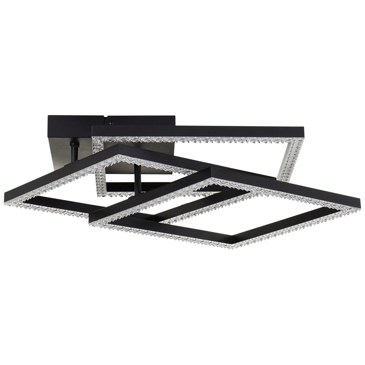 LED-DECKENLEUCHTE    46,5/46,5/10,2 cm  - Schwarz, Basics, Kunststoff/Metall (46,5/46,5/10,2cm) - Brilliant