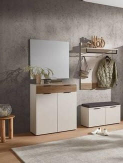 GARDEROBE 4-teilig  in 190/199/40 cm  - Kaschmir/Eichefarben, Design, Holzwerkstoff (190/199/40cm) - Voleo
