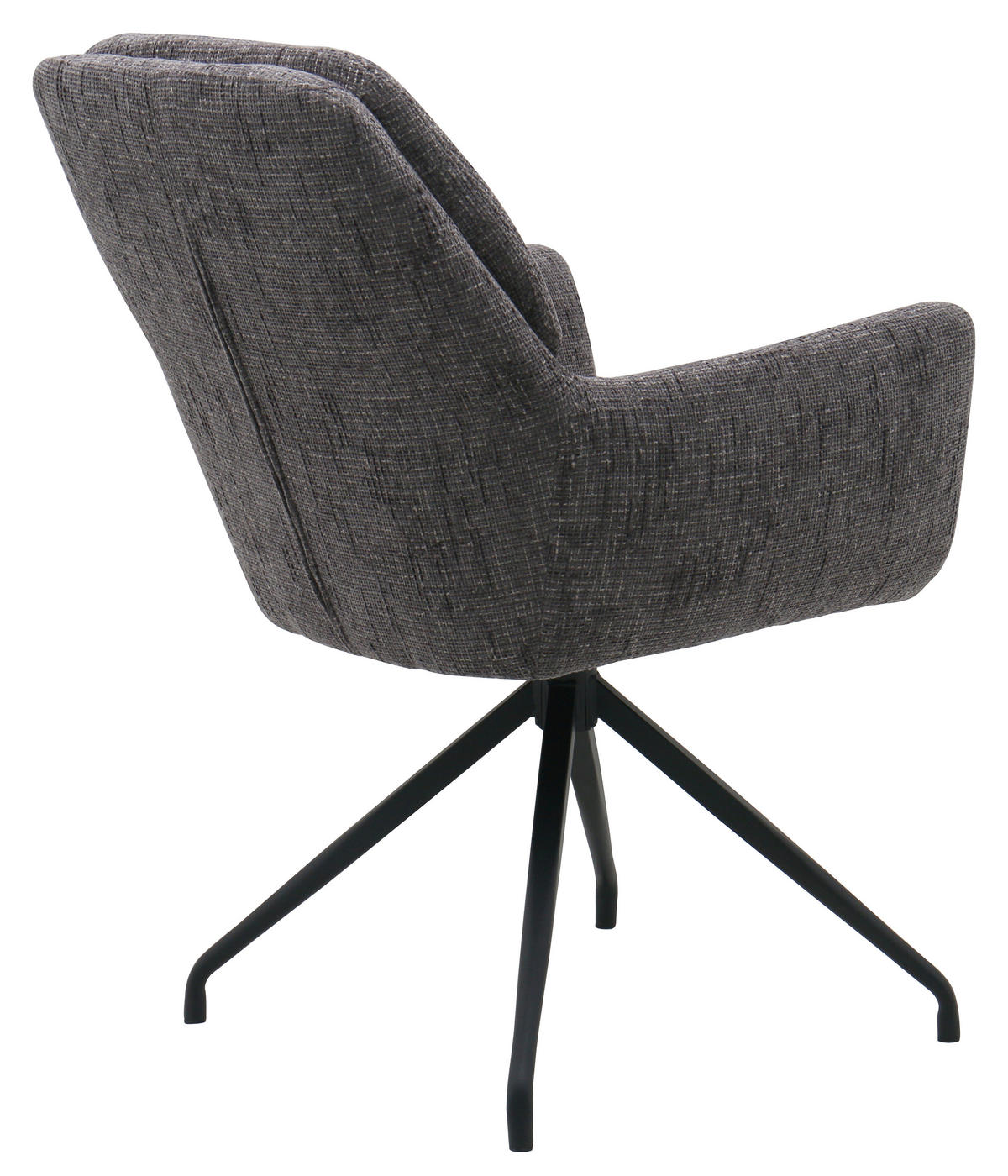 ARMLEHNSTUHL  Sitzfläche 360° drehbar, automatische Rückholfunktion Webstoff  Grau, Schwarz  - Schwarz/Grau, MODERN, Textil/Metall (58/89/67cm) - Livetastic