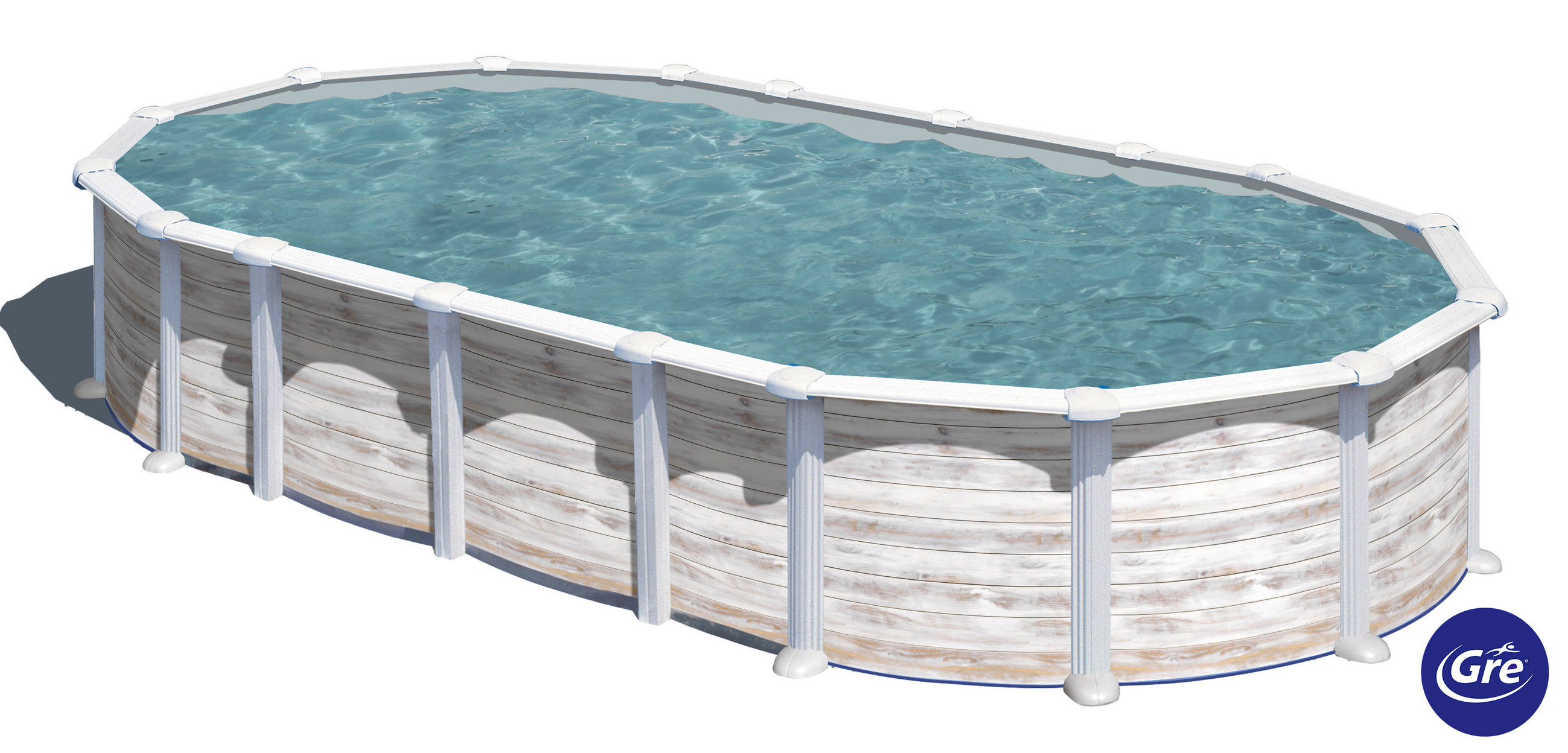 POOL-SET 2024 730/375/132 cm  - Weiß, KONVENTIONELL, Metall (730/375/132cm) - Gre