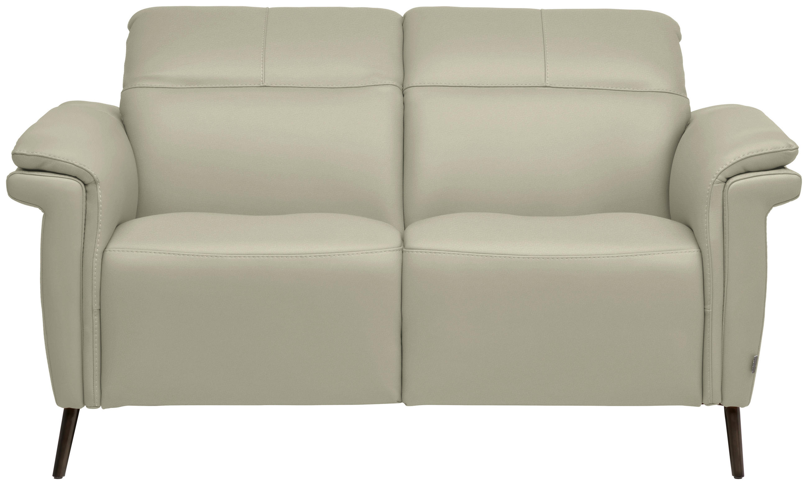 2-SITZER-SOFA  in Echtleder Silberfarben   - Silberfarben/Schwarz, Design, Leder/Metall (162/79/104cm) - Belluti