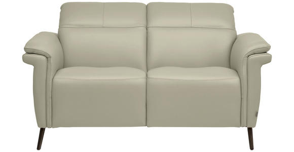 2-SITZER-SOFA  in Echtleder Silberfarben   - Silberfarben/Schwarz, Design, Leder/Metall (162/79/104cm) - Belluti