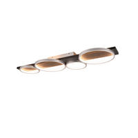 LED-DECKENLEUCHTE    100/7,5/34,5 cm  - Titanfarben/Schwarz, Design, Holz/Metall (100/7,5/34,5cm) - Trio Leuchten