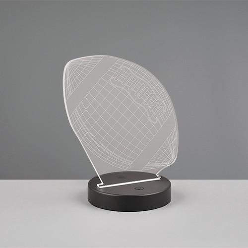 LED-TISCHLEUCHTE Football   - Transparent/Schwarz, Trend, Kunststoff/Metall (17,0/21,5/12,0cm)