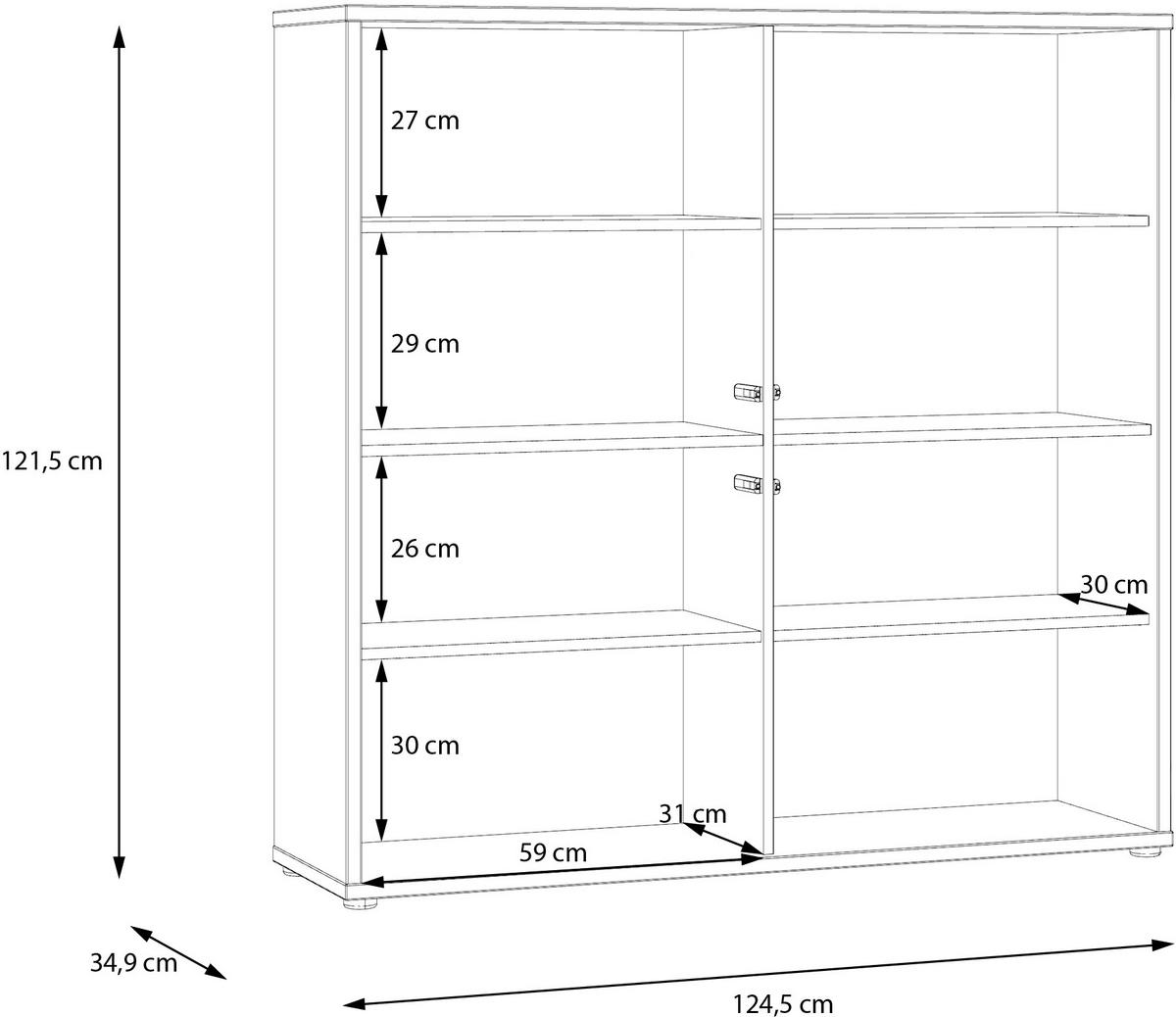 HIGHBOARD  124,5/121,5/34,9 cm  - Terracotta/Grau, MODERN, Holzwerkstoff/Kunststoff (124,5/121,5/34,9cm) - Carryhome