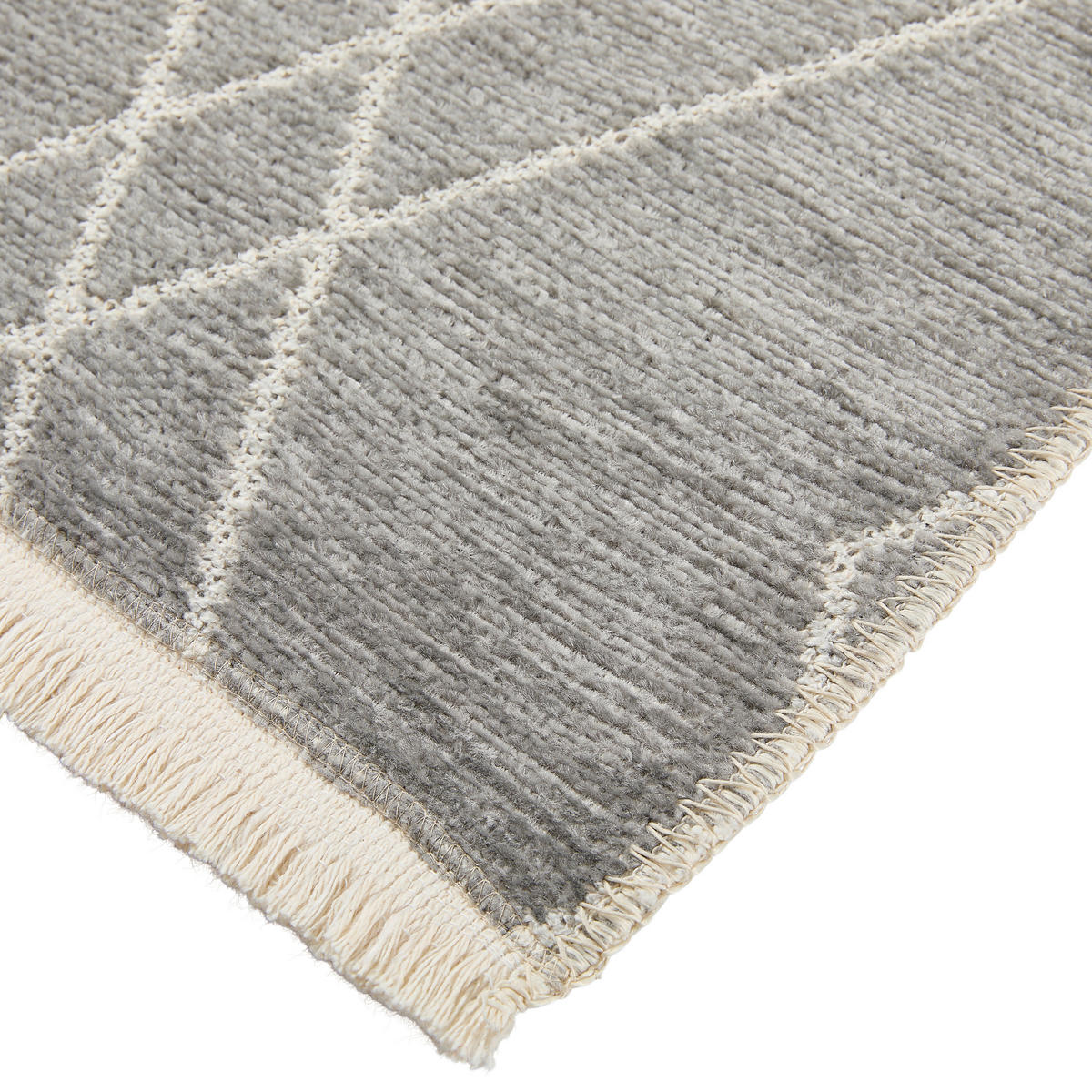 LÄUFER 80/250 cm Olivia Grau, Weiß  - Weiß/Grau, LIFESTYLE, Textil (80/250cm) - Novel
