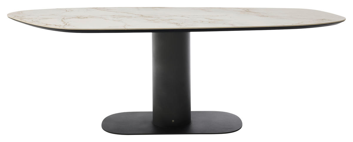 ESSTISCH in Keramik 240/120/77 cm  - Anthrazit/Creme, Design, Keramik/Metall (240/120/77cm) - Musterring