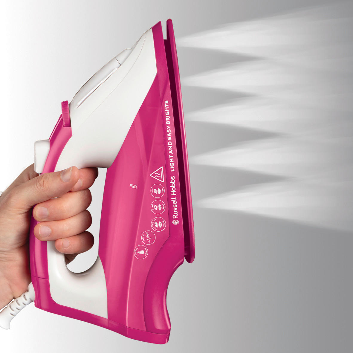 DAMPFBÜGELEISEN  Light & Easy Brights Berry 26480-56  - Dunkelrosa, Basics, Kunststoff (11,4/13,9/27,4cm) - Russel Hobbs