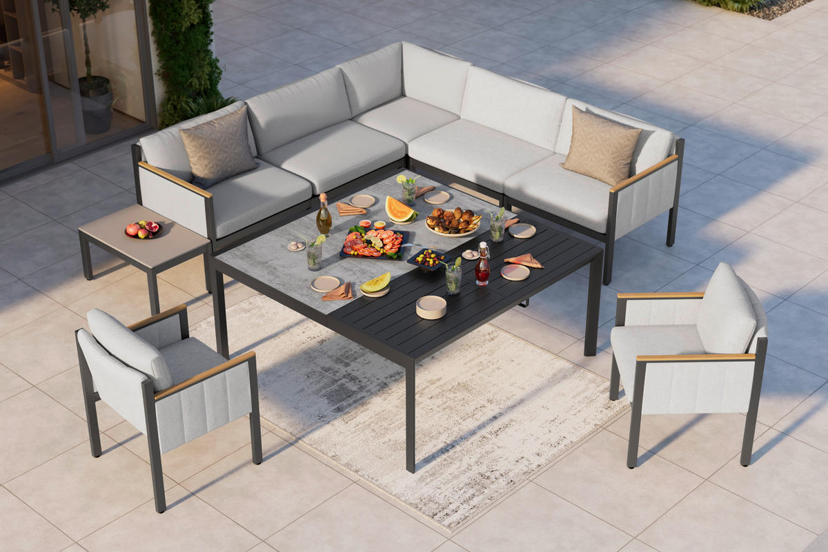 LOUNGE KUTNI DIO  antracit, siva   - siva/antracit, Design, metal/tekstil (76/73/76cm) - Dieter Knoll