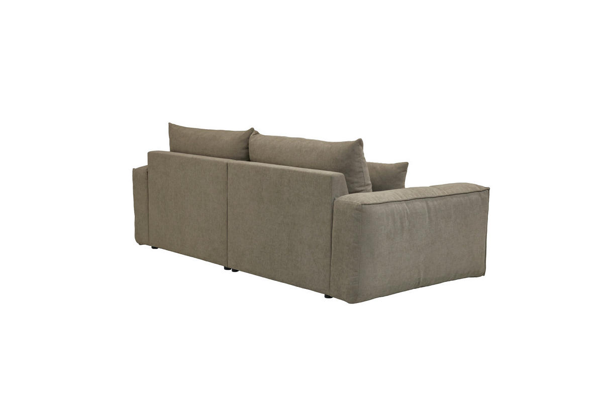 BIGSOFA Chenille Grau  - Schwarz/Grau, MODERN, Kunststoff/Textil (255/76/117cm) - Milino