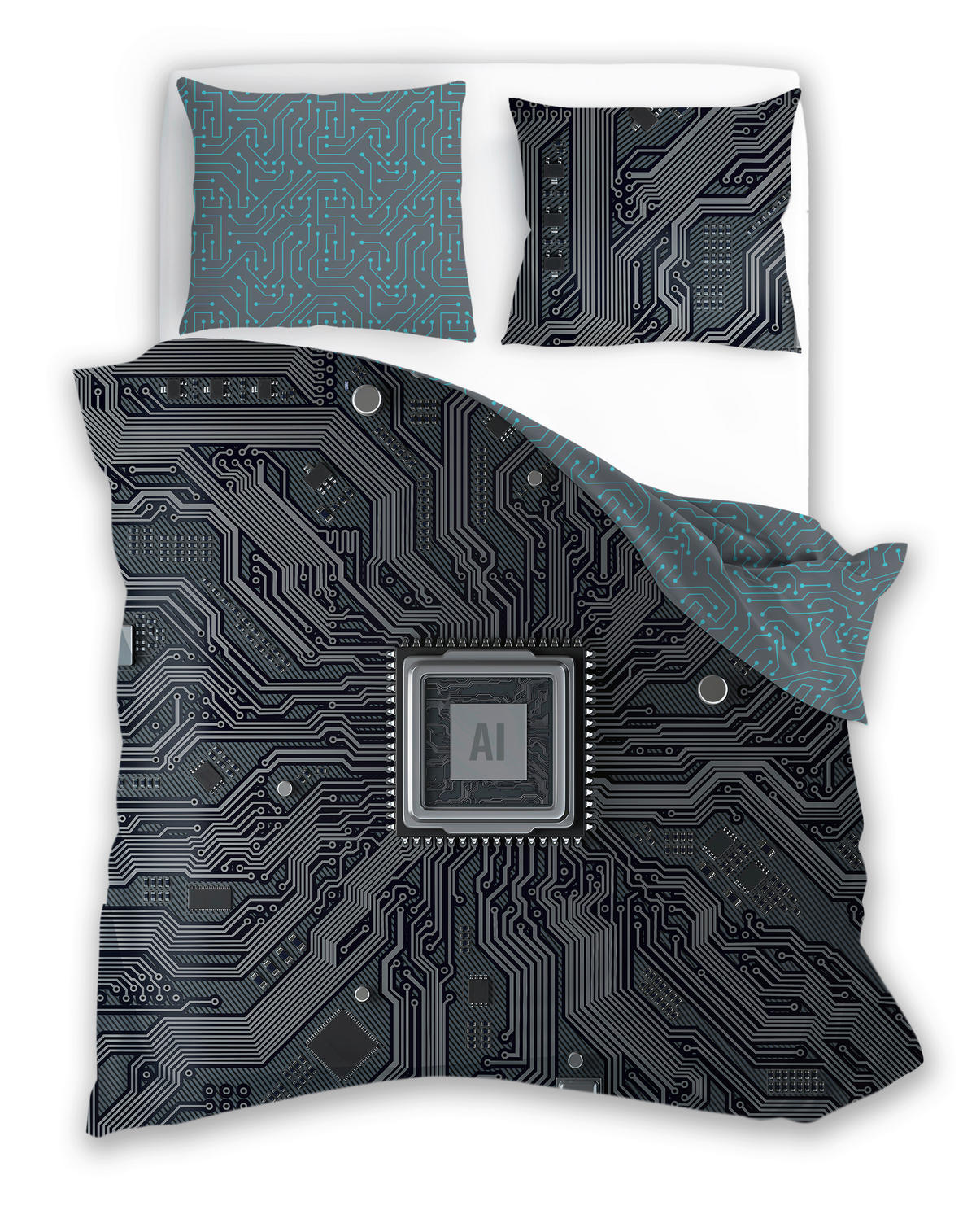 GYEREK PAPLAN-PÁRNAHUZAT SZET 140/200 cm  - fekete, Konventionell, textil (140/200cm)