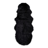 FELLTEPPICH 60/180 cm  - Schwarz, Trend, Textil (60/180cm)