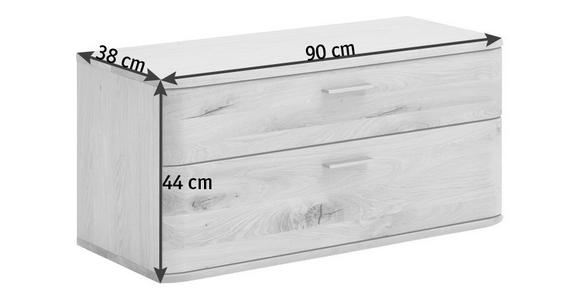 GARDEROBENBANK  in 90/44/38 cm  - Eichefarben/Nickelfarben, Natur, Holz/Metall (90/44/38cm) - Linea Natura