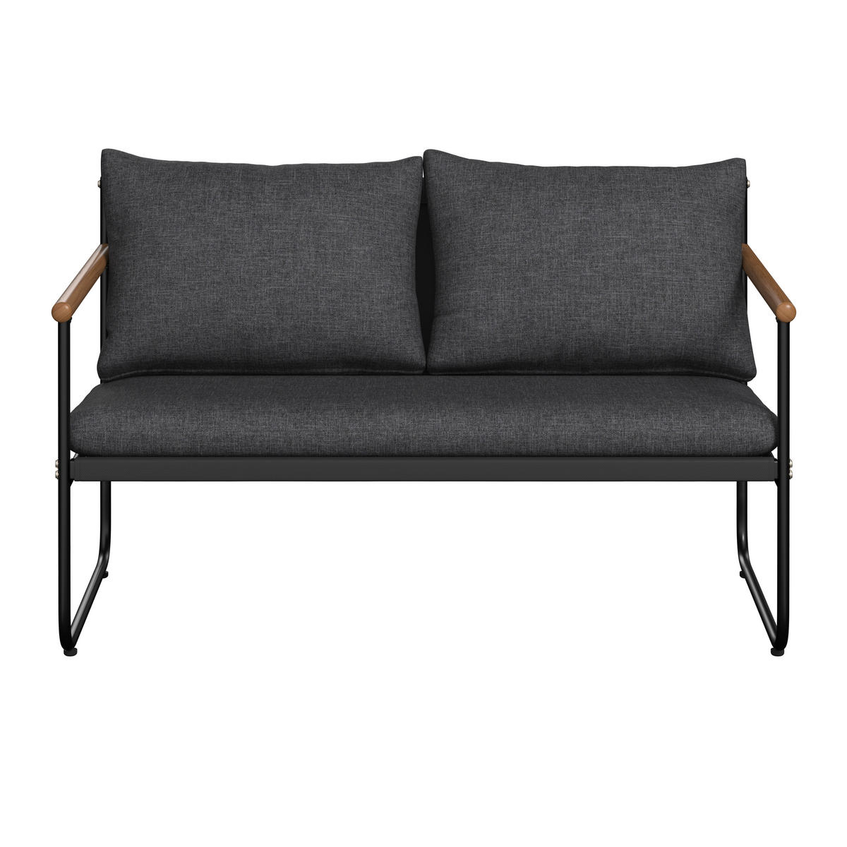 LOUNGEGARNITUR Eisen  - Anthrazit/Schwarz, MODERN, Glas/Textil (125/75/76cm) - Ambia Garden