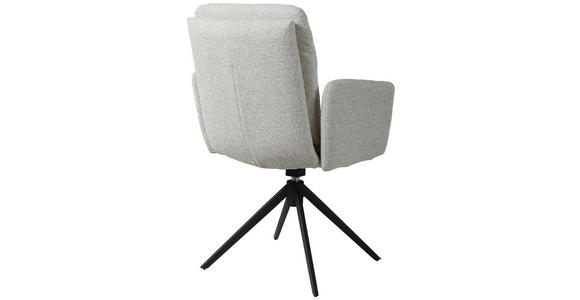 ARMLEHNSTUHL in Eisen Webstoff - Beige/Schwarz, Design, Textil/Metall (62/88/64cm) - Novel