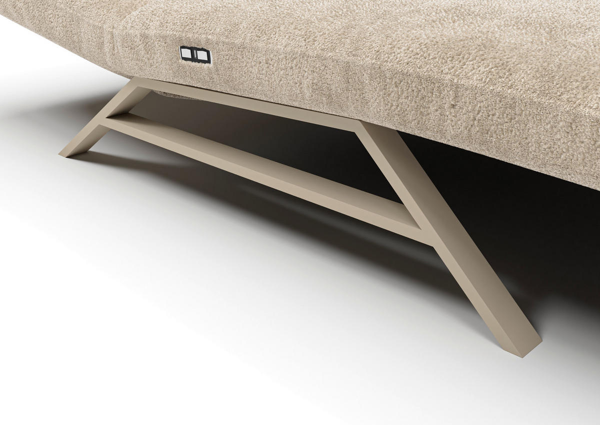 RELAXLIEGE in Chenille, Teddystoff Cappuccino  - Kaschmir/Cappuccino, Design, Textil/Metall (120/54-113/158-198cm) - Pure Home Lifestyle