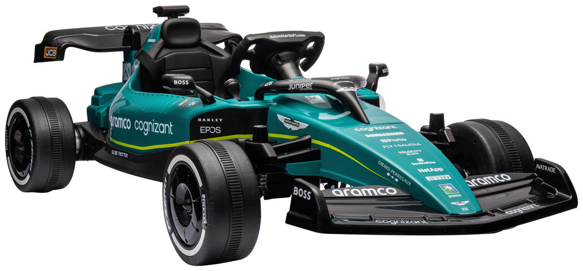 ELEKTRO-KINDERAUTO ASTON MARTIN Grün, Schwarz  - Schwarz/Grün, KONVENTIONELL, Kunststoff/Metall (137/72/44cm) - Atrigo