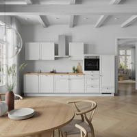 KÜCHENLEERBLOCK Frame 360 cm  in Weiß, Eichefarben  - Edelstahlfarben/Eichefarben, MODERN, Holzwerkstoff/Metall (360cm) - Nobilia