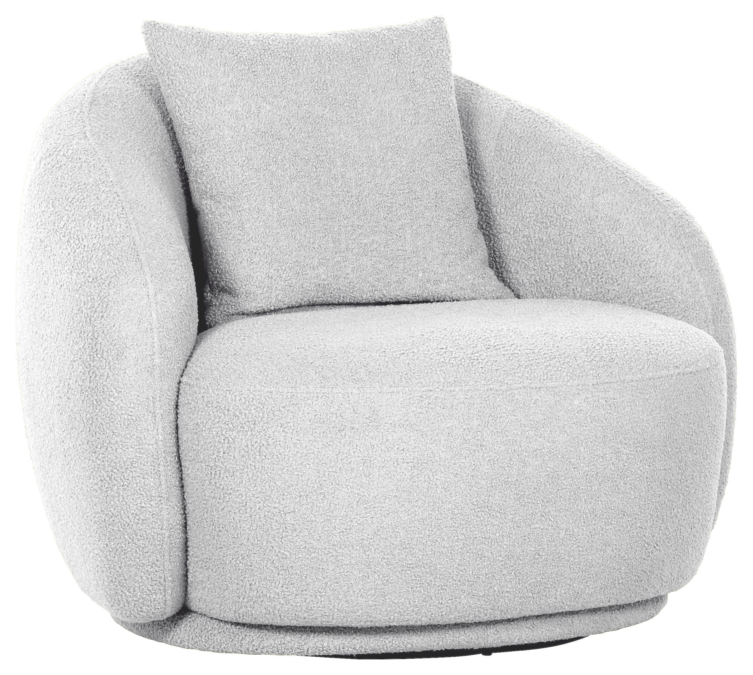 COCKTAILSESSEL in Plüsch Hellgrau  - Hellgrau/Schwarz, Lifestyle, Textil/Metall (101/79/96cm) - Xora