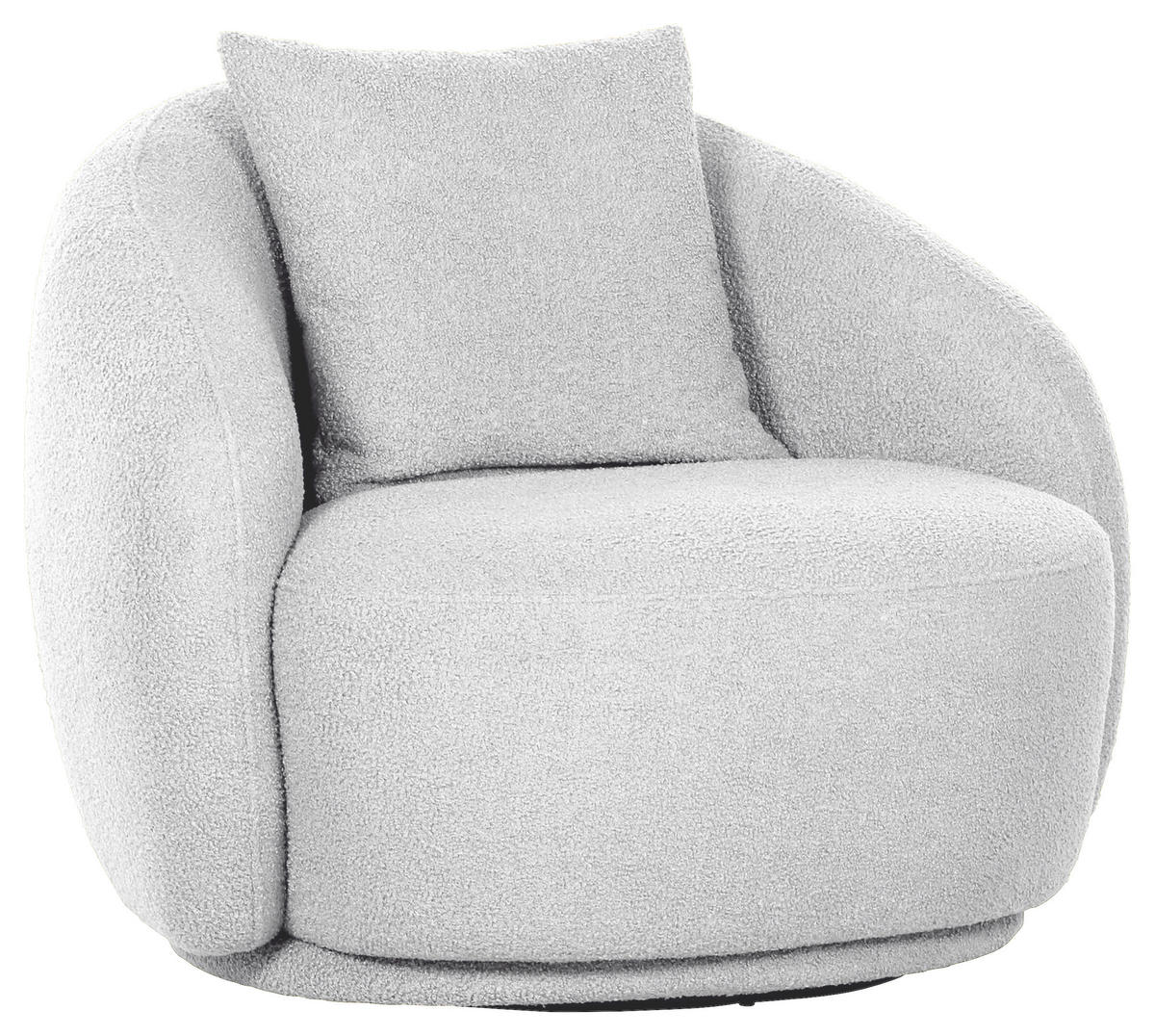 COCKTAILSESSEL Plüsch Hellgrau    - Hellgrau/Schwarz, LIFESTYLE, Textil/Metall (101/79/96cm) - Xora