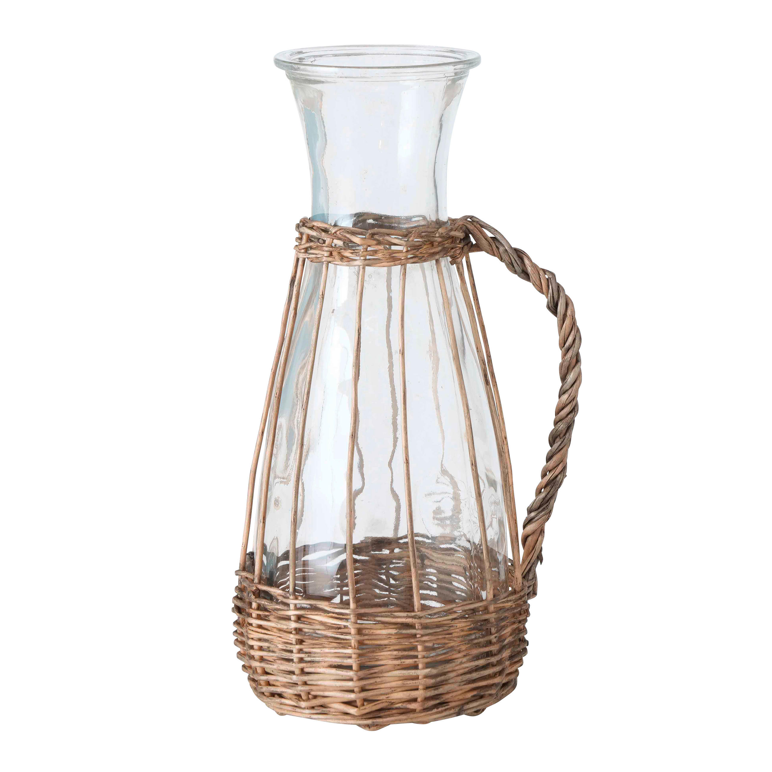 WASSERKARAFFE - Naturfarben, Trend, Glas/Holz (13/27cm)