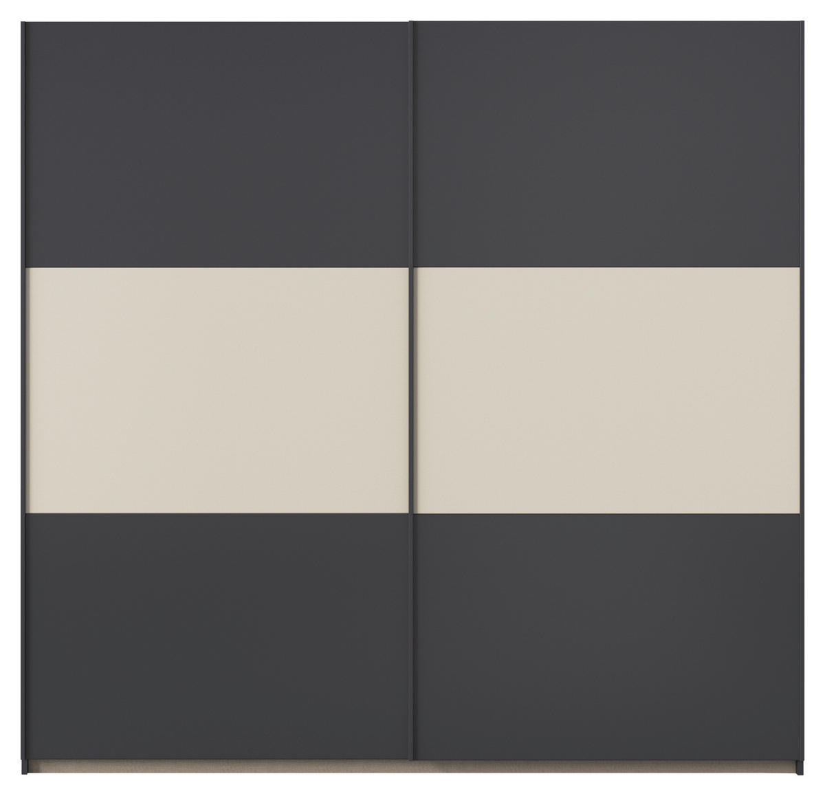 GARDEROB MED SKJUTDÖRRAR 218/210/59 cm 2-dörrar - aluminiumfärg/champagne, Modern, metall/trämaterial (218/210/59cm) - Rauch Möbel