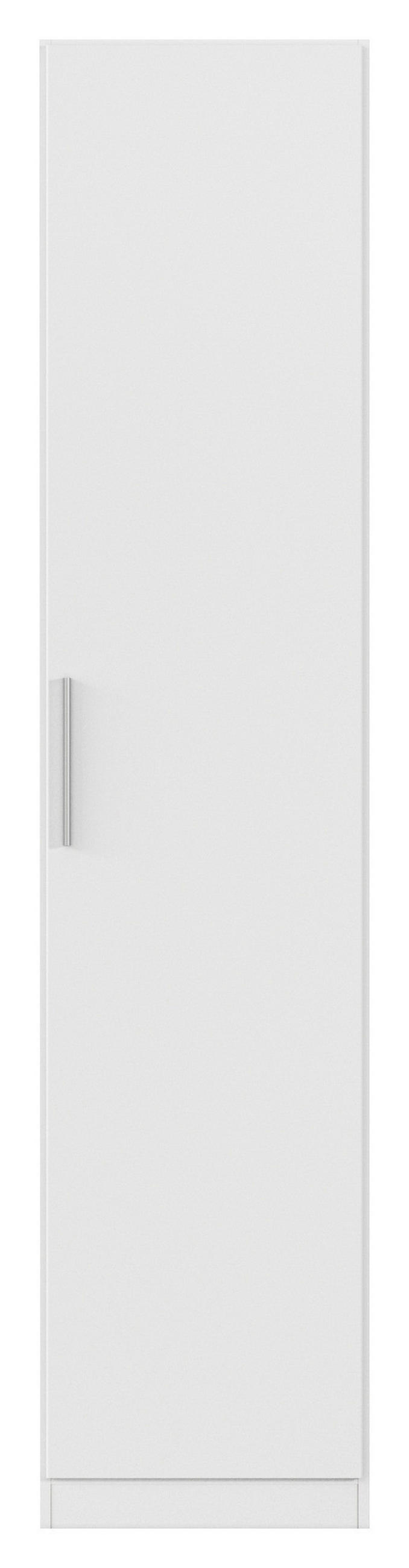 DREHTÜRENSCHRANK 47/210/54 cm,  in Weiß, 1-türig  - Alufarben/Weiß, KONVENTIONELL, Holzwerkstoff/Kunststoff (47/210/54cm) - home24