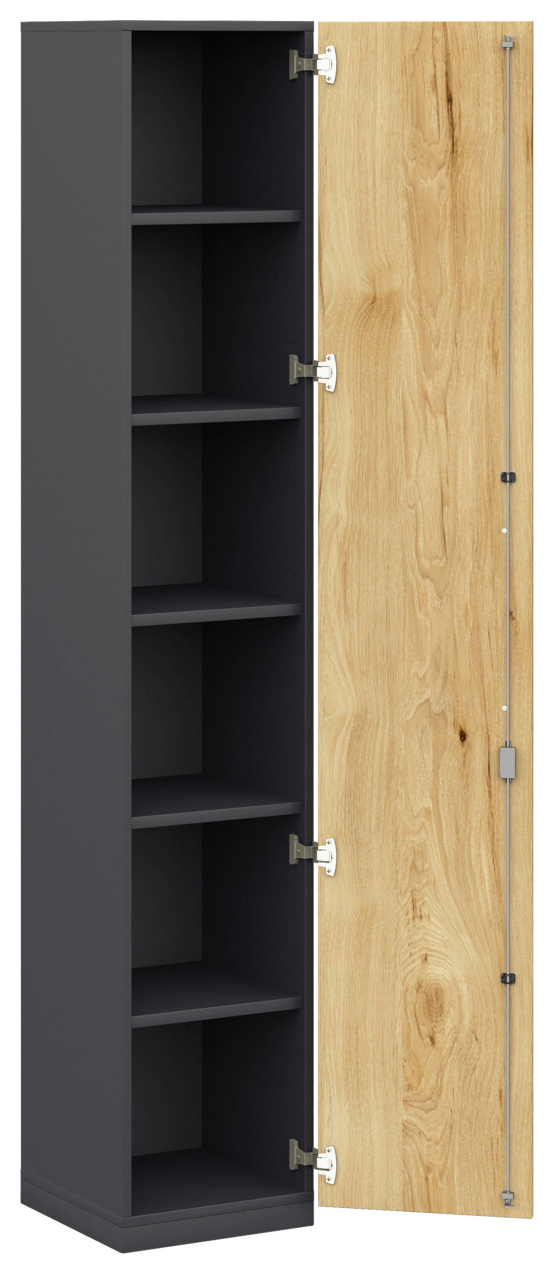 AKTENSCHRANK Anthrazit, Hickory  - Anthrazit/Hickory, KONVENTIONELL, Holzwerkstoff (40/220,5/41,9cm) - Moderano