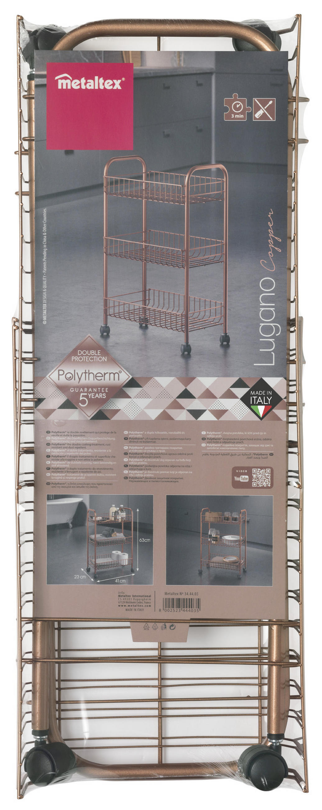 KONYHAI RENDSZEREZŐ SZETT - bronz, Basics, fém (41/63/23cm) - Metaltex