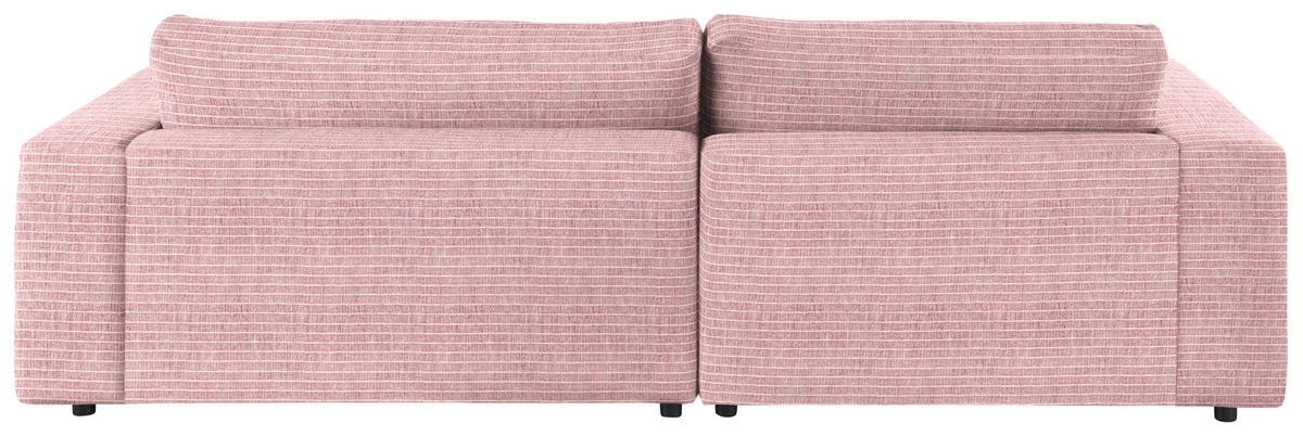 ECKSOFA in Chenille Rosa  - Schwarz/Rosa, Design, Kunststoff/Textil (190/270cm) - Lomoco