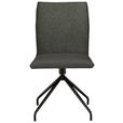 STUHL  , Stoffauswahl, Typenauswahl, Sitzfläche 360° drehbar  , Webstoff, Mikrofaser  ,  - Anthrazit/Schwarz, Design, Textil/Metall (49/91/60cm) - Moderano