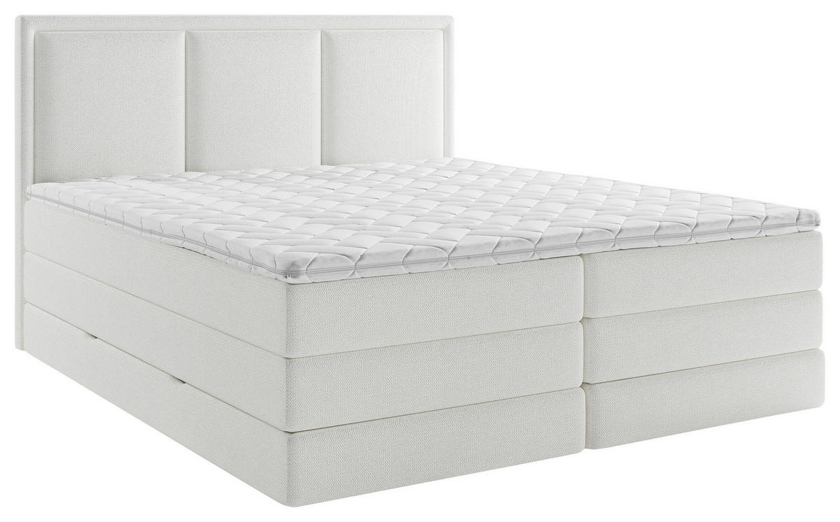 BOXSPRINGBETT 160/200 cm  in Weiss  - Weiss, Design, Kunststoff/Textil (160/200cm) - MID.YOU