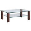 COUCHTISCH in Metall, Glas 110/70/42,5 cm  - Braun, Design, Glas/Kunststoff (110/70/42,5cm)