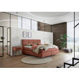 BOXSPRINGBETT 200/200 cm,  in Lachsfarben, Topper, Matratzen, H3 + H3 = fest  - Schwarz/Lachsfarben, Design, Kunststoff/Textil (200/200cm) - Dieter Knoll