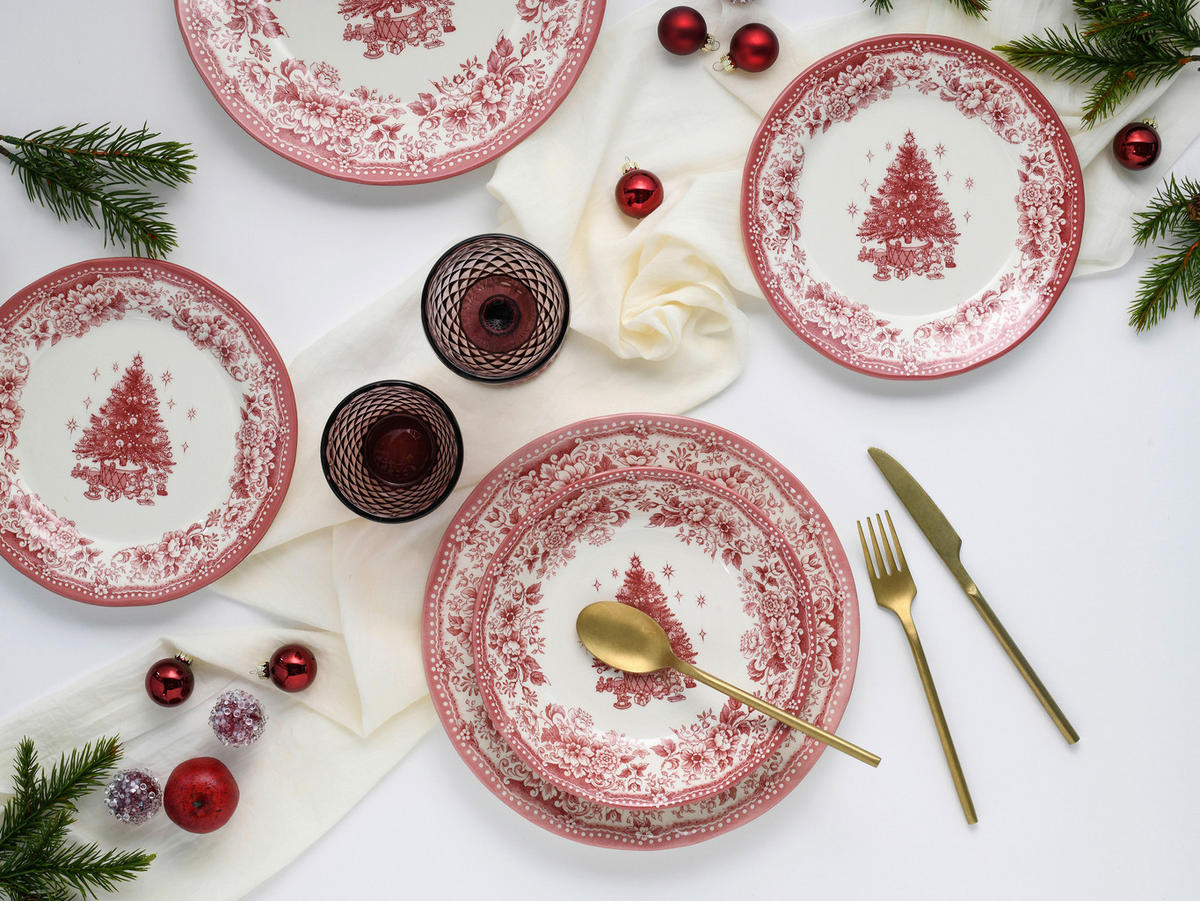 SERVIS Tannenbaum 12 delar  - röd, Basics, keramik - Creatable