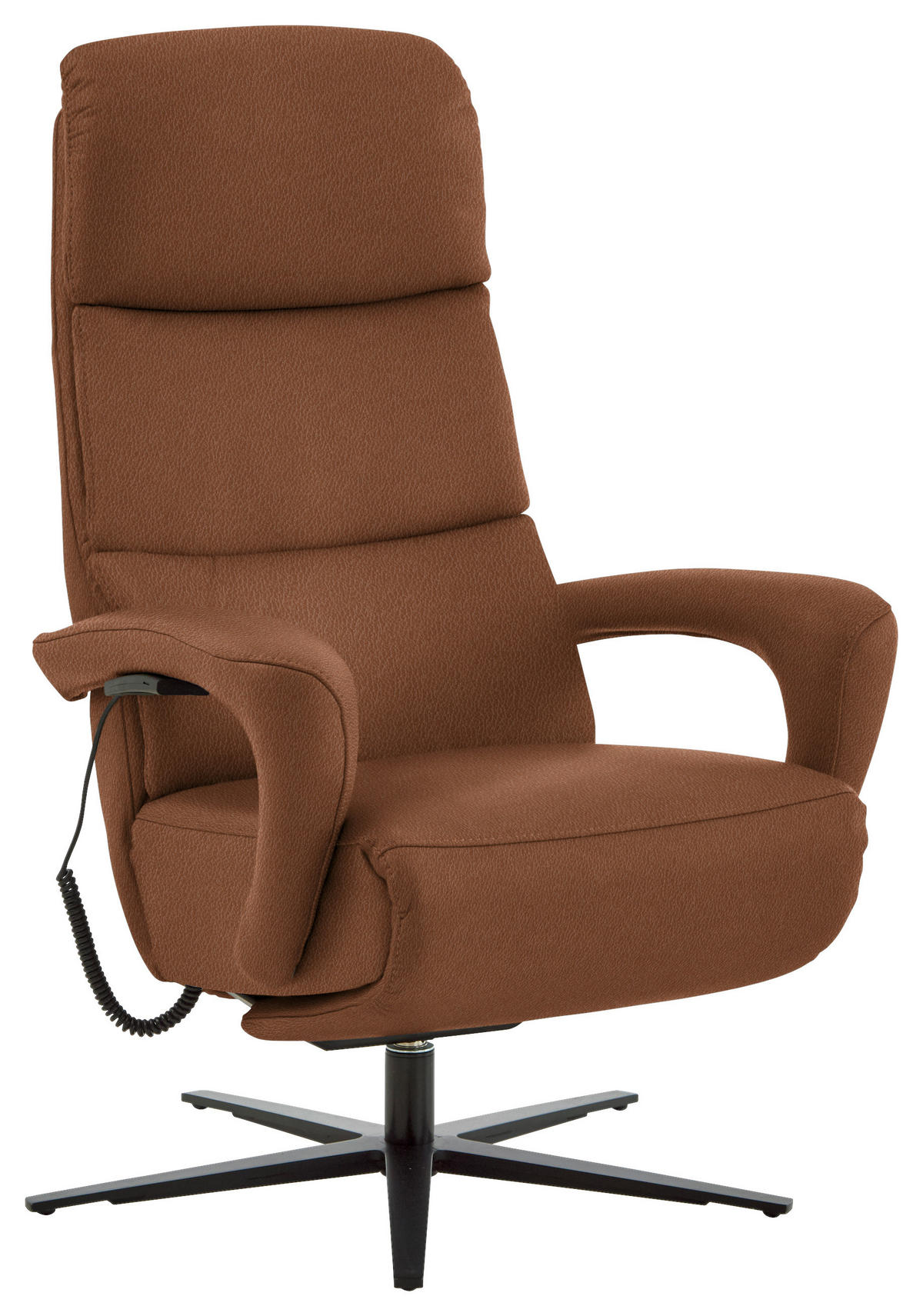 RELAXSESSEL in Leder Cognac  - Cognac/Schwarz, Design, Leder/Metall (76/110/86cm) - Dieter Knoll