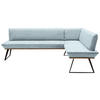 ECKBANK 203/163 cm  in Hellblau, Schwarz, Eichefarben  - Eichefarben/Schwarz, Design, Holz/Textil (203/163cm) - Voleo