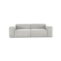 3-SITZER-SOFA MANNE Struktur Hellgrau  - Hellgrau/Schwarz, Design, Kunststoff/Textil (266/76/116cm) - MID.YOU