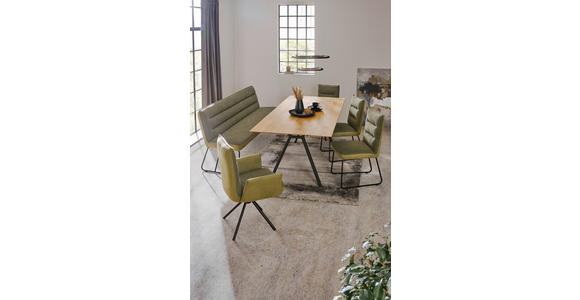 ESSTISCH in Holz, Metall 220/100/75 cm - Eichefarben/Anthrazit, Design, Holz/Metall (220/100/75cm) - Dieter Knoll