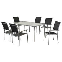 GARTENSET Aluminium  - Silberfarben/Schwarz, MODERN, Textil/Metall - Gardenson