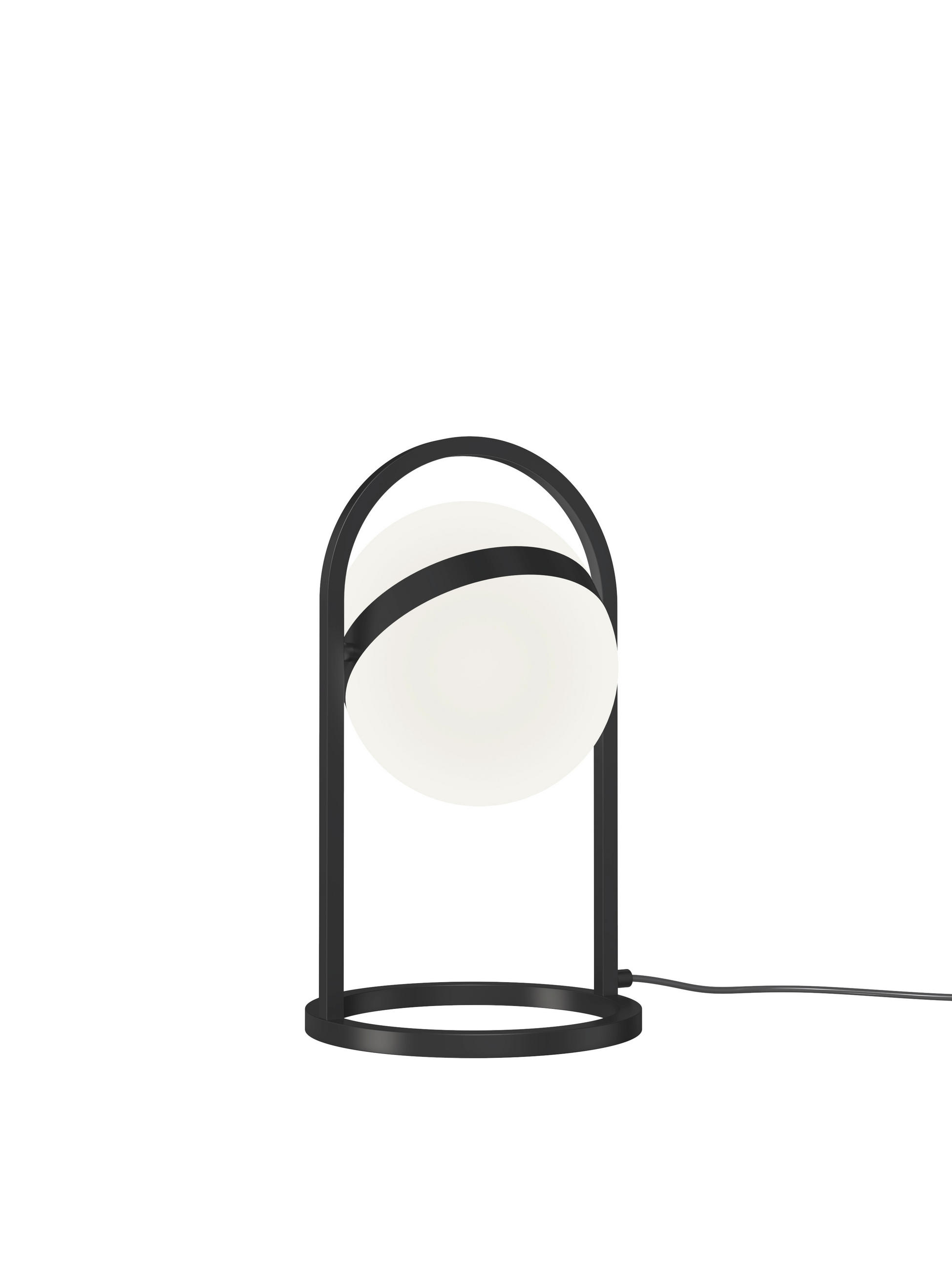 STOLNÁ LED LAMPA, dotykový stmievač, 18,5/32 cm  - čierna, Basics, kov/sklo (18,5/32cm)