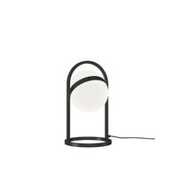 STOLNÁ LED LAMPA, dotykový stmievač, 18,5/32 cm  - čierna, Basics, kov/sklo (18,5/32cm)