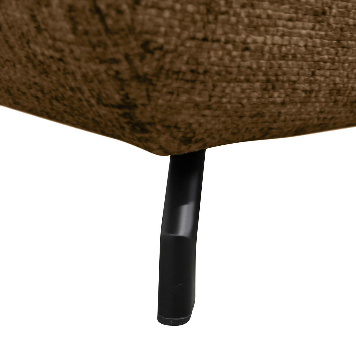 ECKSOFA in Struktur, Plüsch Braun  - Schwarz/Braun, Design, Textil/Metall (274/201cm) - MID.YOU