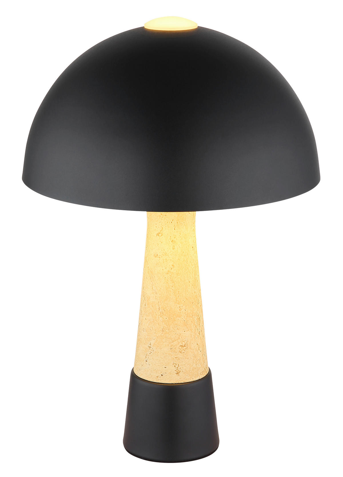 TISCHLEUCHTE 25/36,5 cm   - Beige/Schwarz, Design, Kunststoff/Metall (25/36,5cm) - Globo