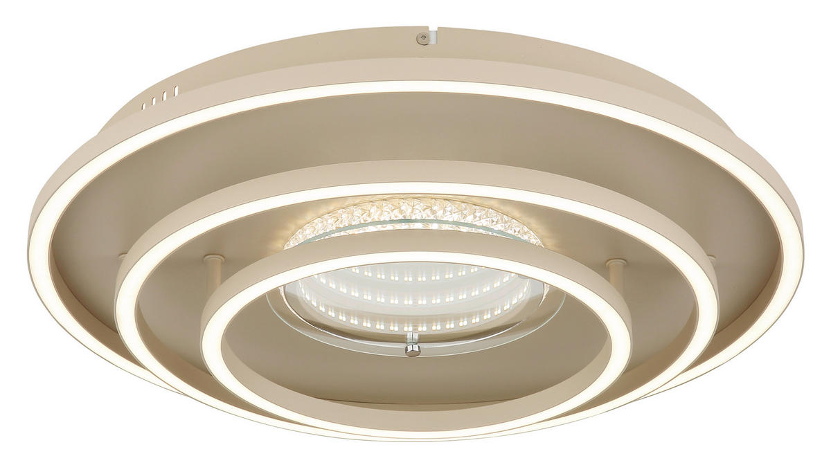 LED-DECKENLEUCHTE 51,1/10,8 cm   - Sandfarben/Weiß, Design, Kunststoff/Metall (51,1/10,8cm) - Globo