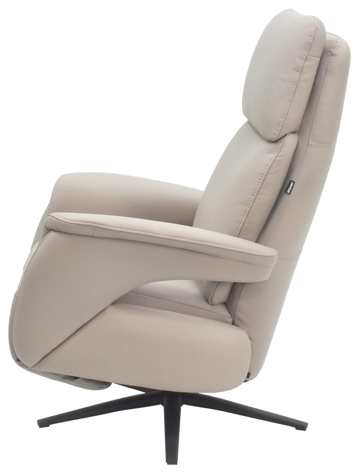 RELAXSESSEL Jessica beschichtet Kombination Echtleder/Lederlook    - Hellgrau/Schwarz, Design, Leder/Textil (74/100/89cm) - Cantus
